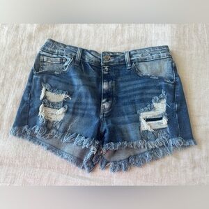 KanCan Midrise Distressed Shorts